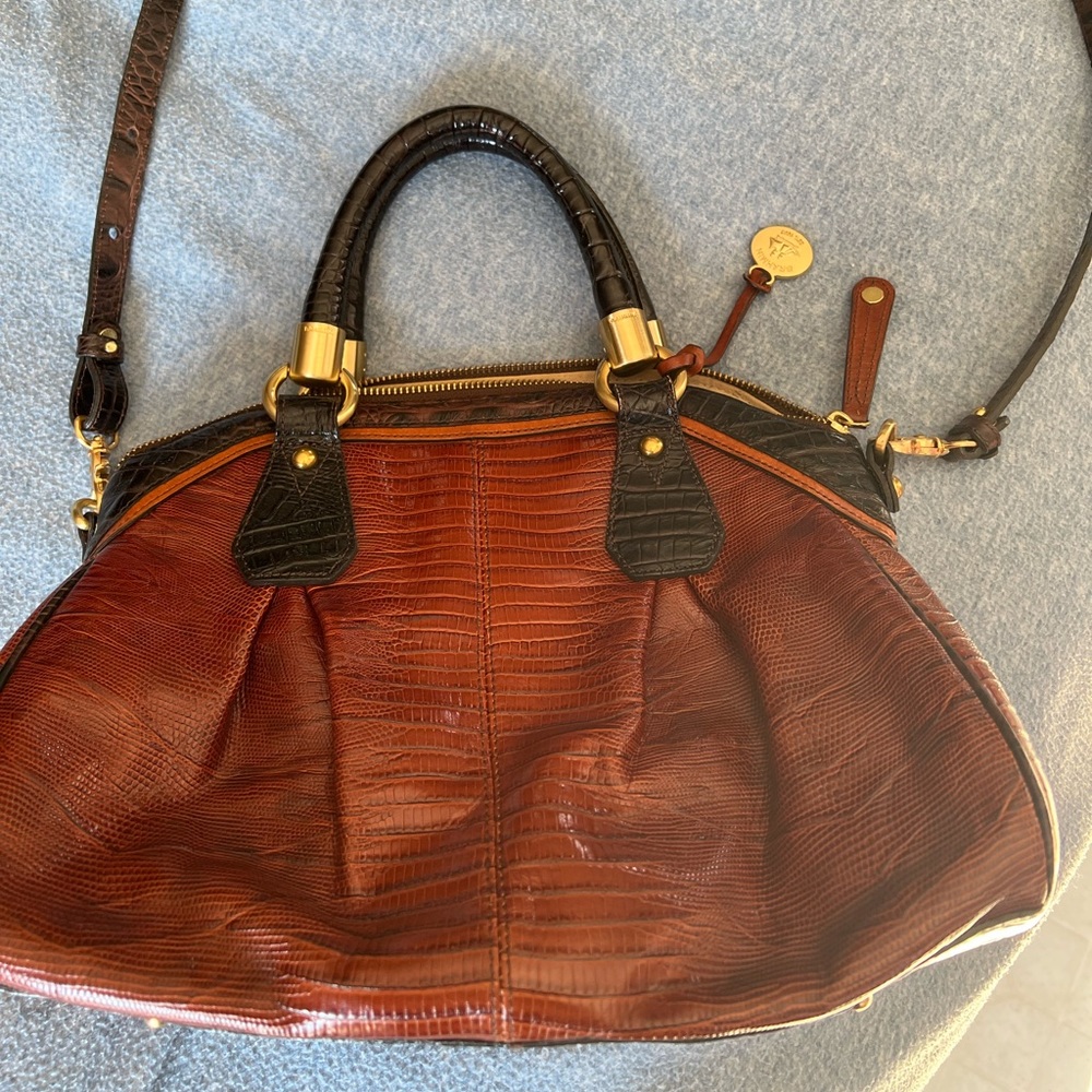 Gently used Brahmin Pleated Satchel.